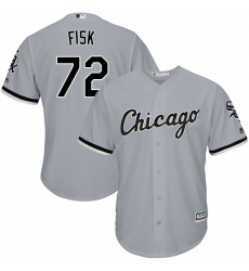 Youth Majestic Chicago White Sox #72 Carlton Fisk Authentic Grey Road Cool Base MLB Jersey