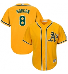 Youth Majestic Oakland Athletics #8 Joe Morgan Replica Gold Alternate 2 Cool Base MLB Jersey
