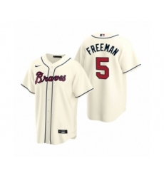 Women Atlanta Braves #5 Freddie Freeman Nike Cream 2020 Replica Alternate Jersey