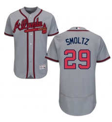 Men's Majestic Atlanta Braves #29 John Smoltz Grey Road Flex Base Authentic Collection MLB Jersey