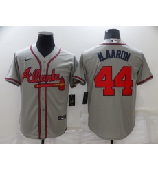 Men's Nike Atlanta Braves #44 Hank Aaron Gray Jersey