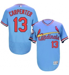 Men's Majestic St. Louis Cardinals #13 Matt Carpenter Light Blue Flexbase Authentic Collection Cooperstown MLB Jersey