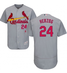 Men's Majestic St. Louis Cardinals #24 Whitey Herzog Grey Road Flex Base Authentic Collection MLB Jersey