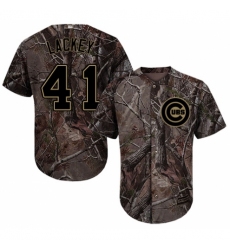 Youth Majestic Chicago Cubs #41 John Lackey Authentic Camo Realtree Collection Flex Base MLB Jersey