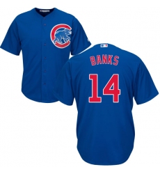 Youth Majestic Chicago Cubs #14 Ernie Banks Authentic Royal Blue Alternate Cool Base MLB Jersey