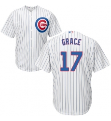 Youth Majestic Chicago Cubs #17 Mark Grace Authentic White Home Cool Base MLB Jersey