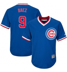 Youth Majestic Chicago Cubs #9 Javier Baez Replica Royal Blue Cooperstown Cool Base MLB Jersey