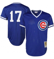 Men's Majestic Chicago Cubs #17 Kris Bryant Authentic Royal Blue Throwback MLB Jersey