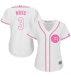 Women's Majestic Chicago Cubs #3 David Ross Authentic White Fashion MLB Jersey