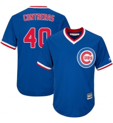 Youth Majestic Chicago Cubs #40 Willson Contreras Authentic Royal Blue Cooperstown Cool Base MLB Jersey