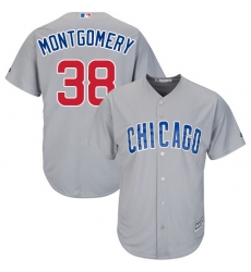 Youth Majestic Chicago Cubs #38 Mike Montgomery Authentic Grey Road Cool Base MLB Jersey