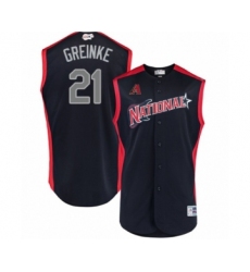 Men's Arizona Diamondbacks #21 Zack Greinke Authentic Navy Blue National League 2019 Baseball All-Star Jersey