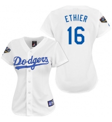 Women's Majestic Los Angeles Dodgers #16 Andre Ethier Authentic White 2018 World Series MLB Jersey