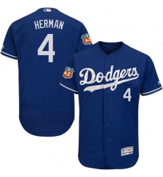 Men's Majestic Los Angeles Dodgers #4 Babe Herman Royal Blue Flexbase Authentic Collection MLB Jersey