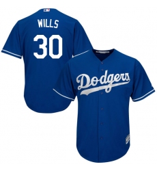 Men's Majestic Los Angeles Dodgers #30 Maury Wills Replica Royal Blue Alternate Cool Base MLB Jersey