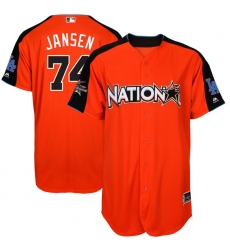 Men's Majestic Los Angeles Dodgers #74 Kenley Jansen Authentic Orange National League 2017 MLB All-Star MLB Jersey