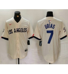 Men's Los Angeles Dodgers #7 Julio Urias Cream 2024 City Connect Limited Stitched Jersey