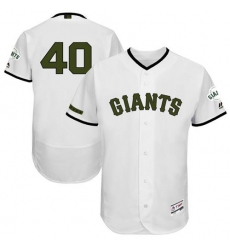 Men's Majestic San Francisco Giants #40 Madison Bumgarner White Memorial Day Authentic Collection Flex Base MLB Jersey