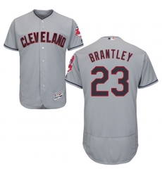 Men's Majestic Cleveland Indians #23 Michael Brantley Grey Road Flex Base Authentic Collection MLB Jersey