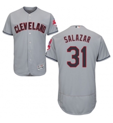 Men's Majestic Cleveland Indians #31 Danny Salazar Grey Road Flex Base Authentic Collection MLB Jersey