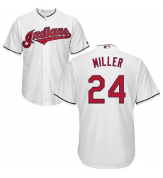 Men's Majestic Cleveland Indians #24 Andrew Miller Replica White Home Cool Base MLB Jersey