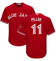 Youth Majestic Toronto Blue Jays #11 Kevin Pillar Replica Scarlet Alternate MLB Jersey