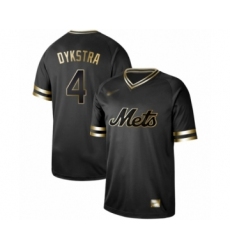 Men's New York Mets #4 Lenny Dykstra Authentic Black Gold Fashion Baseball Jersey