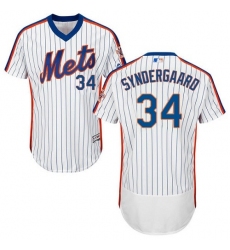 Men's Majestic New York Mets #34 Noah Syndergaard White Alternate Flex Base Authentic Collection MLB Jersey