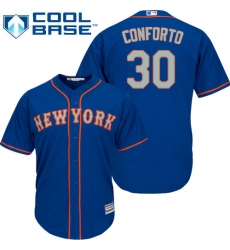 Youth Majestic New York Mets #30 Michael Conforto Authentic Royal Blue Alternate Road Cool Base MLB Jersey
