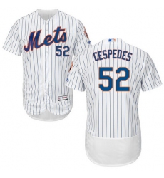Men's Majestic New York Mets #52 Yoenis Cespedes White Home Flex Base Authentic Collection MLB Jersey