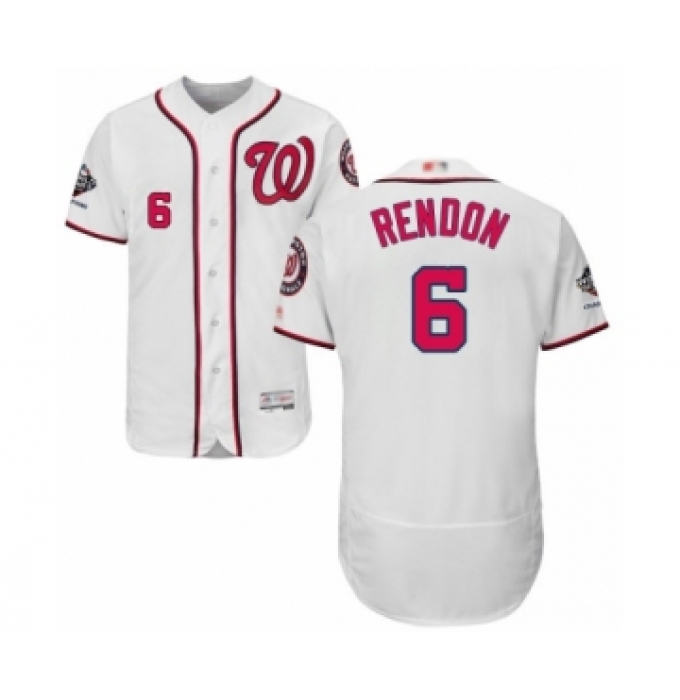 Men's Washington Nationals #6 Anthony Rendon White Home Flex Base Authentic Collection 2019 World Series Champions Baseball Jersey