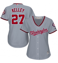 Women's Majestic Washington Nationals #27 Shawn Kelley Authentic Grey Road Cool Base MLB Jersey