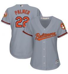 Women's Majestic Baltimore Orioles #22 Jim Palmer Replica Grey Road Cool Base MLB Jersey