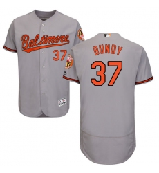 Men's Majestic Baltimore Orioles #37 Dylan Bundy Grey Road Flex Base Authentic Collection MLB Jersey