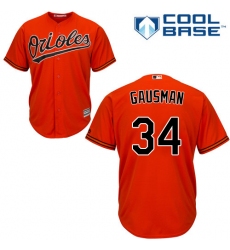 Men's Majestic Baltimore Orioles #34 Kevin Gausman Replica Orange Alternate Cool Base MLB Jersey