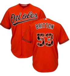 Men's Majestic Baltimore Orioles #53 Zach Britton Authentic Orange Team Logo Fashion Cool Base MLB Jersey
