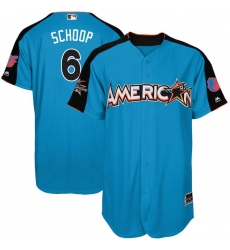 Men's Majestic Baltimore Orioles #6 Jonathan Schoop Authentic Blue American League 2017 MLB All-Star MLB Jersey