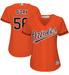 Women's Majestic Baltimore Orioles #56 Darren O'Day Authentic Orange Alternate Cool Base MLB Jersey