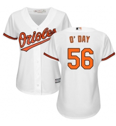 Women's Majestic Baltimore Orioles #56 Darren O'Day Authentic White Home Cool Base MLB Jersey