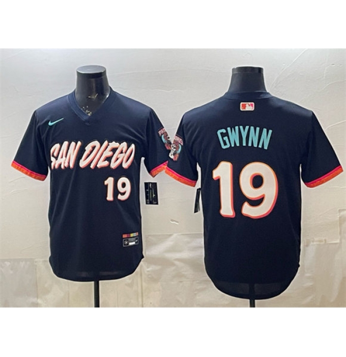 Men's San Diego Padres #19 Tony Gwynn Obsidian 2026 City Connect Stadium Stitched Baseball Jersey