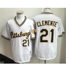 Men's Pittsburgh Pirates #21 Roberto Clemente White Stitched Baseball Jersey