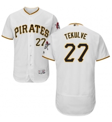 Men's Majestic Pittsburgh Pirates #27 Kent Tekulve White Home Flex Base Authentic Collection MLB Jersey
