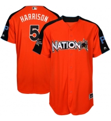 Men's Majestic Pittsburgh Pirates #5 Josh Harrison Authentic Orange National League 2017 MLB All-Star MLB Jersey