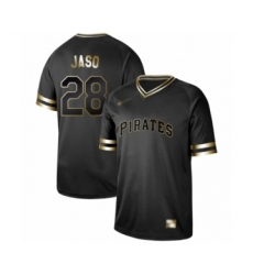 Men's Pittsburgh Pirates #28 John Jaso Authentic Black Gold Fashion Baseball Jersey