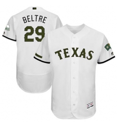 Men's Majestic Texas Rangers #29 Adrian Beltre White Memorial Day Authentic Collection Flex Base MLB Jersey