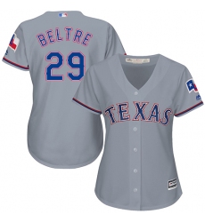 Women's Majestic Texas Rangers #29 Adrian Beltre Authentic Grey Road Cool Base MLB Jersey