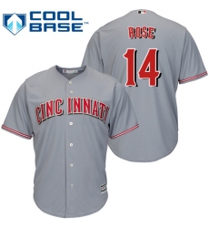 Youth Majestic Cincinnati Reds #14 Pete Rose Authentic Grey Road Cool Base MLB Jersey