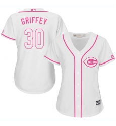 Women's Majestic Cincinnati Reds #30 Ken Griffey Authentic White Fashion Cool Base MLB Jersey