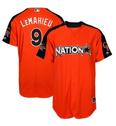 Men's Majestic Colorado Rockies #9 DJ LeMahieu Authentic Orange National League 2017 MLB All-Star MLB Jersey