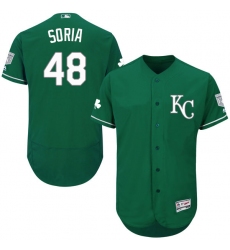 Men's Majestic Kansas City Royals #48 Joakim Soria Green Celtic Flexbase Authentic Collection MLB Jersey